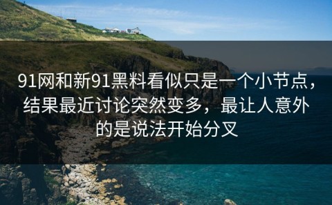 91网和新91黑料看似只是一个小节点，结果最近讨论突然变多，最让人意外的是说法开始分叉