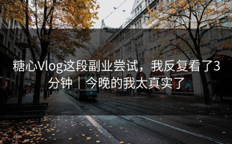 糖心Vlog这段副业尝试，我反复看了3分钟｜今晚的我太真实了