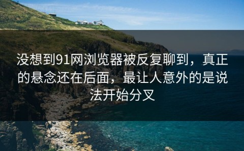 没想到91网浏览器被反复聊到，真正的悬念还在后面，最让人意外的是说法开始分叉
