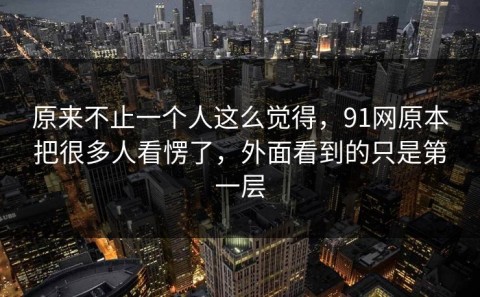 原来不止一个人这么觉得，91网原本把很多人看愣了，外面看到的只是第一层