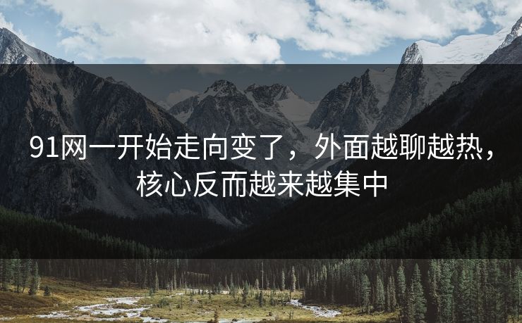 91网一开始走向变了，外面越聊越热，核心反而越来越集中