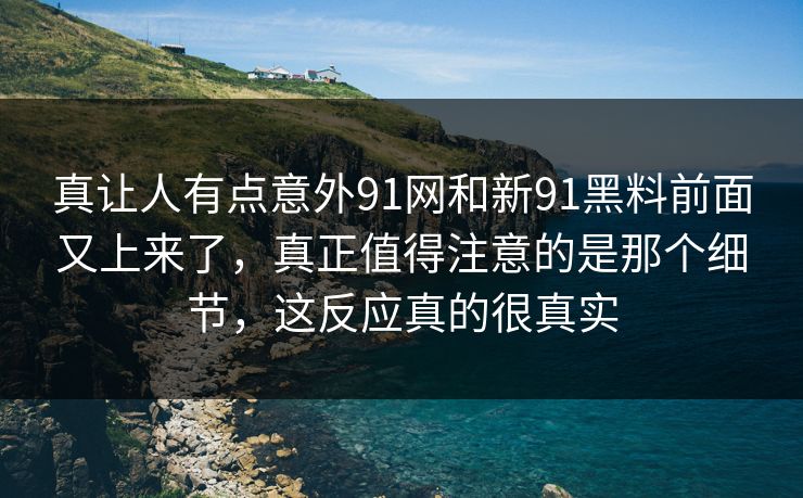 真让人有点意外91网和新91黑料前面又上来了，真正值得注意的是那个细节，这反应真的很真实