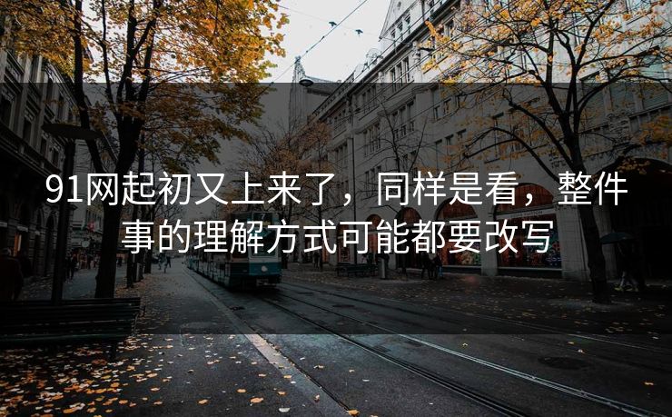 91网起初又上来了，同样是看，整件事的理解方式可能都要改写
